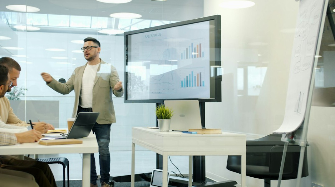 business leader presenting