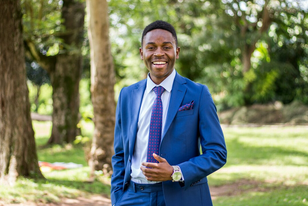 confident leader in suit