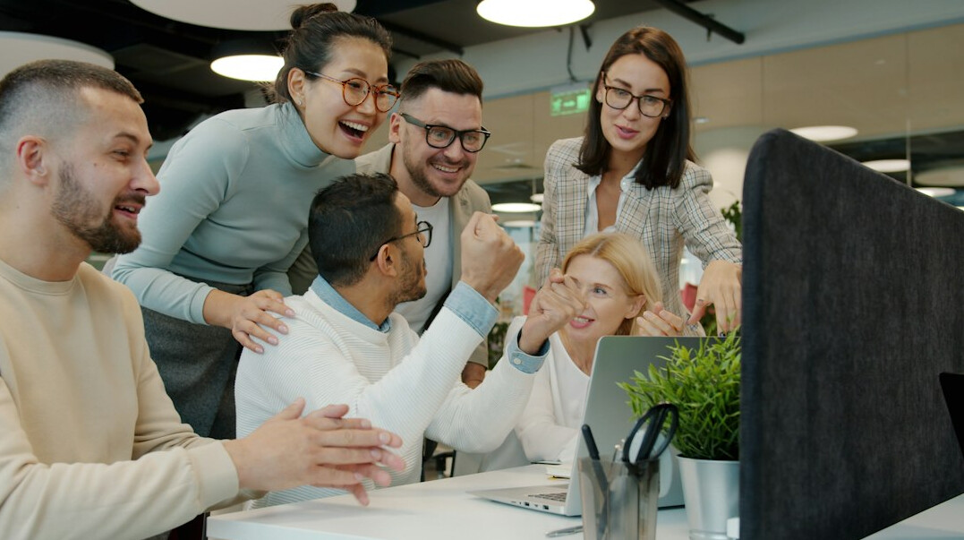 motivated employees in office